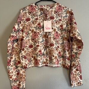Floral Sweater Cardigan-NWT